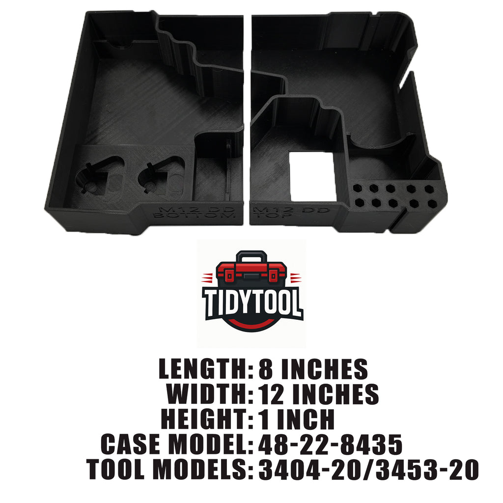 M12 Drill Driver Organizer for Milwaukee Packout 2 and 3 Drawer Tool Boxes