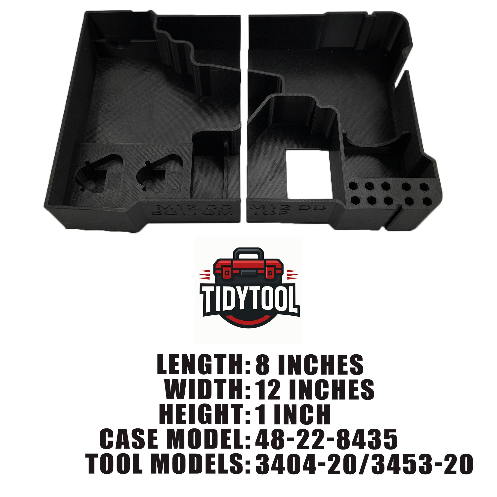 M12 Drill Driver Organizer for Milwaukee Packout 2 and 3 Drawer Tool Boxes