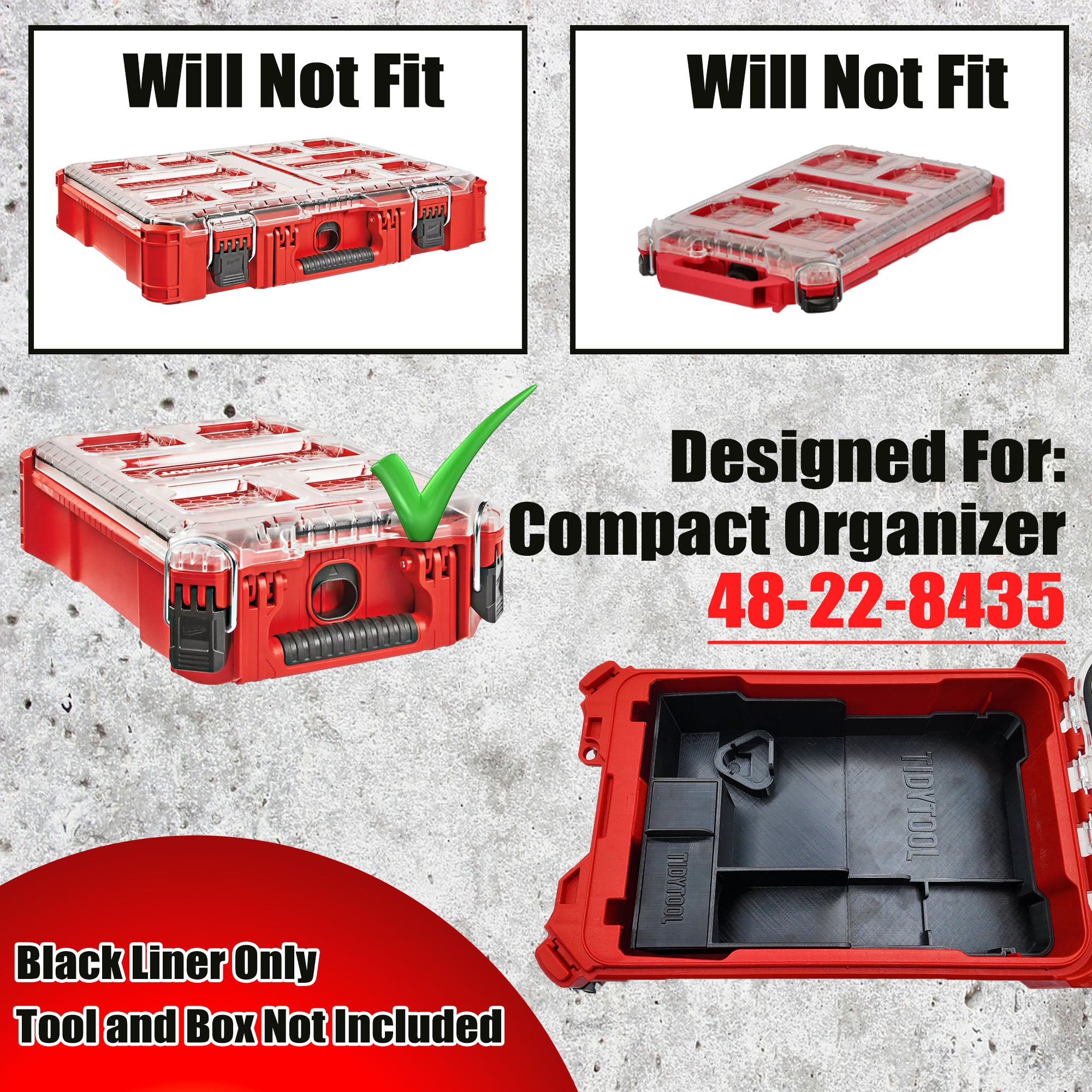 M12 Fuel Jigsaw Organizer for Milwaukee Compact Packout (Version 2)