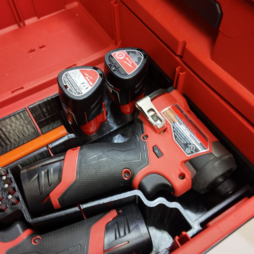 Liner for M12 Fuel Drill Driver Impact and Milwaukee Packout Compact Tool Box organizer