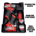 M12 Drill Driver Organizer for Milwaukee Packout 2 and 3 Drawer Tool Boxes